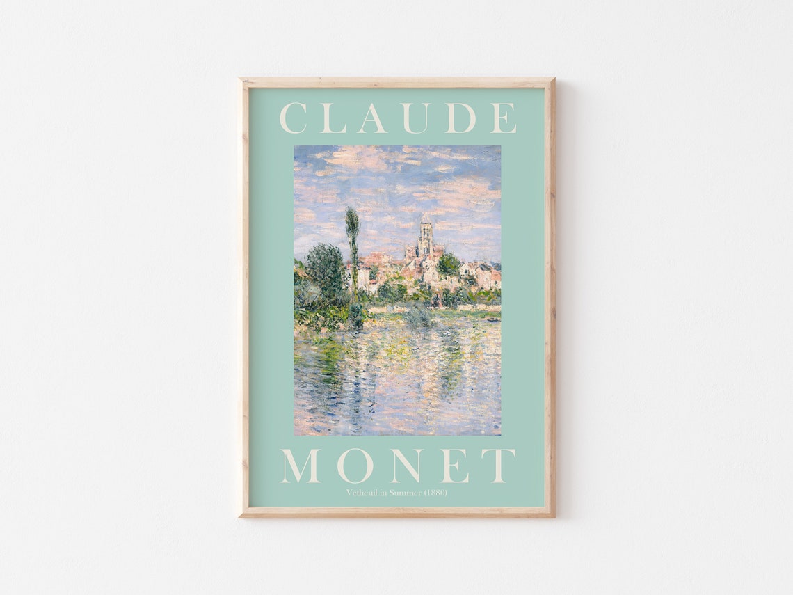 Claude Monet Vetheuil in Summer 1880 Riverside Village Poster - Image 3