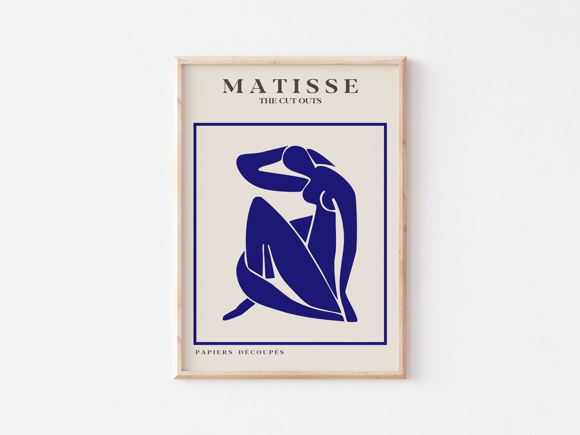 Henri Matisse The Cut Outs Royal Blue Seated Nude Modern Poster - Image 3