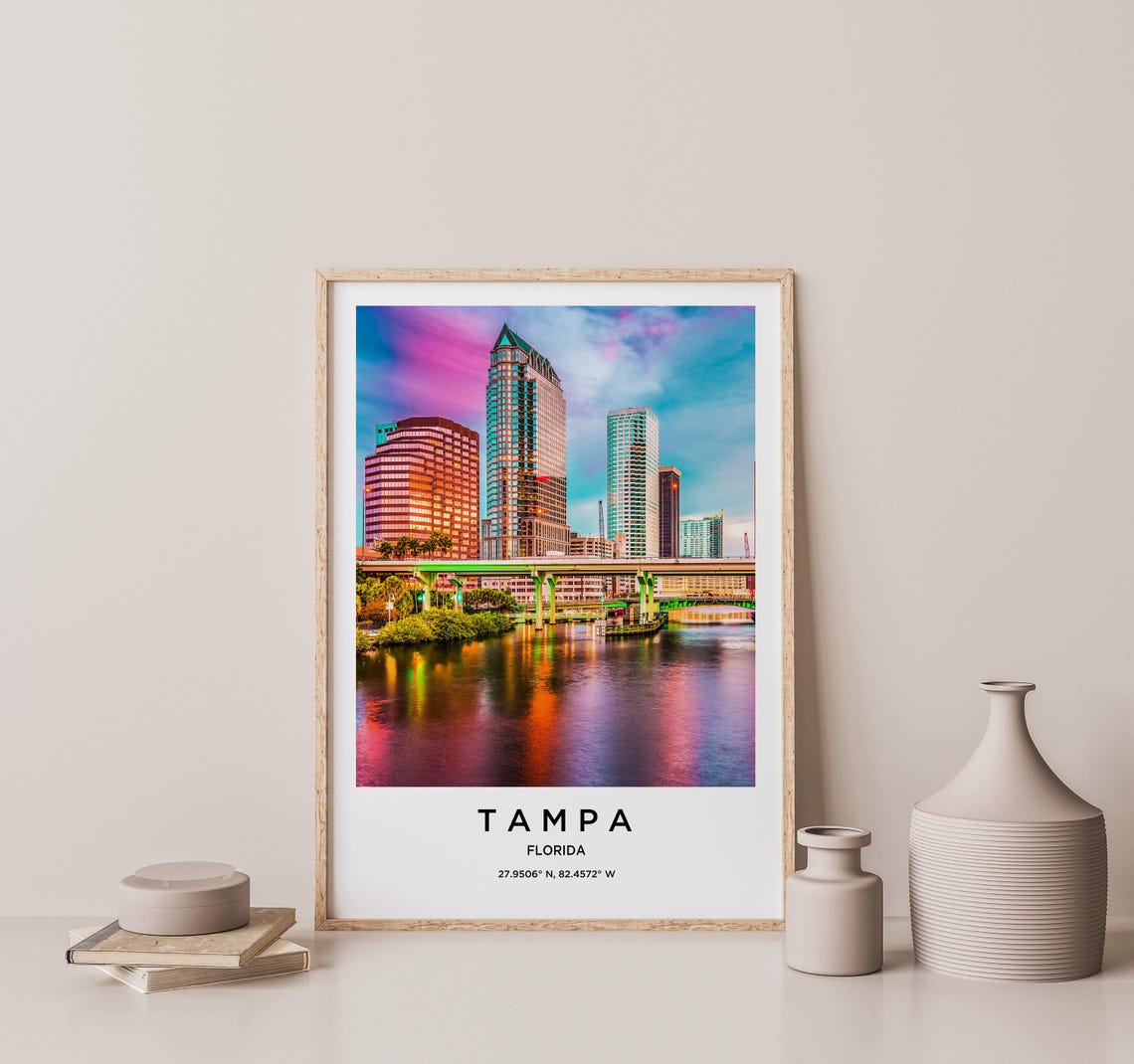 Tampa Art Tampa Print Tampa Poster Tampa Art Tampa Photo Tampa Map Tampa Painting Tampa Travel - Image 2