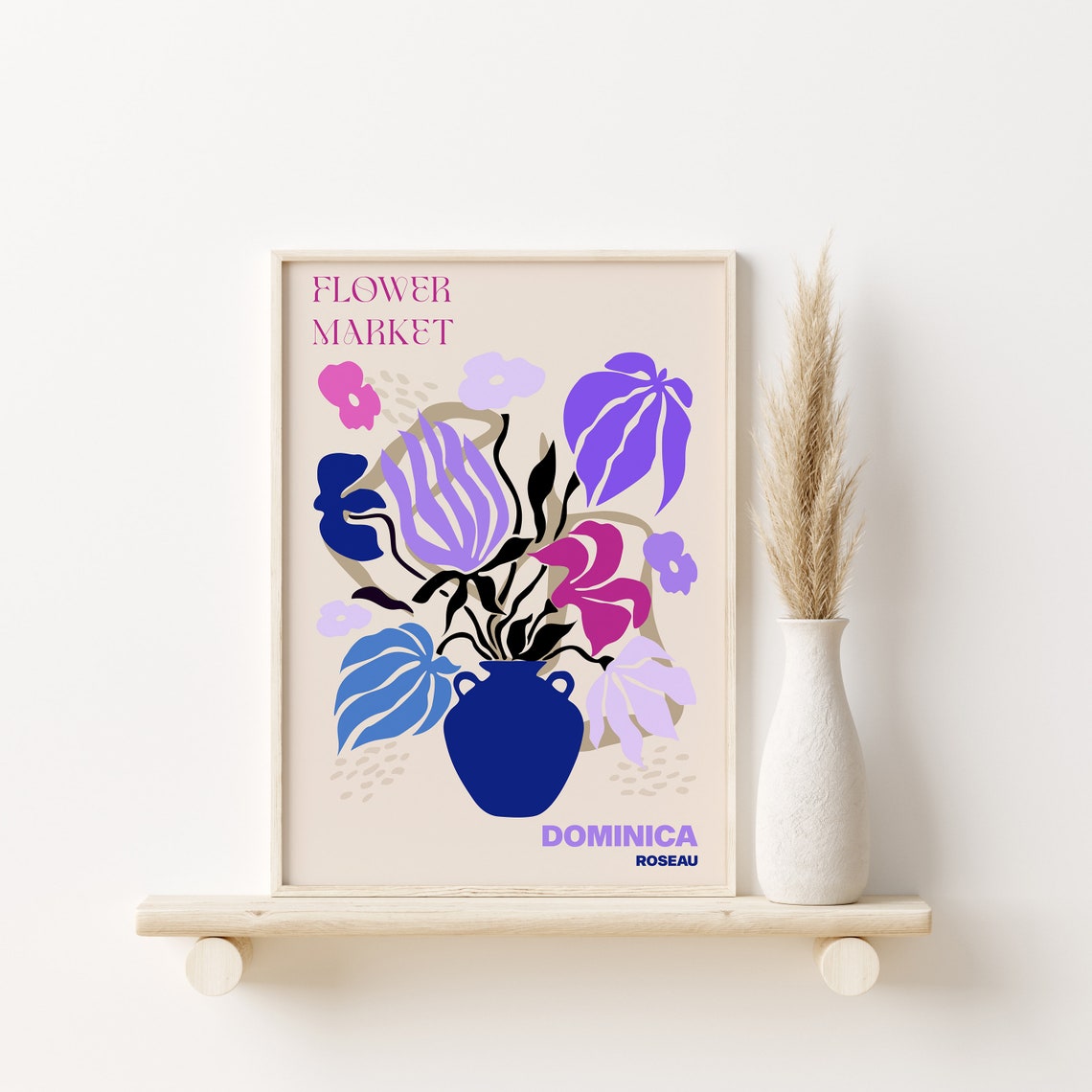 Dominica Poster Dominica Wall Art Dominica Personalised Travel Poster Dominica Flower Market Print - Image 2