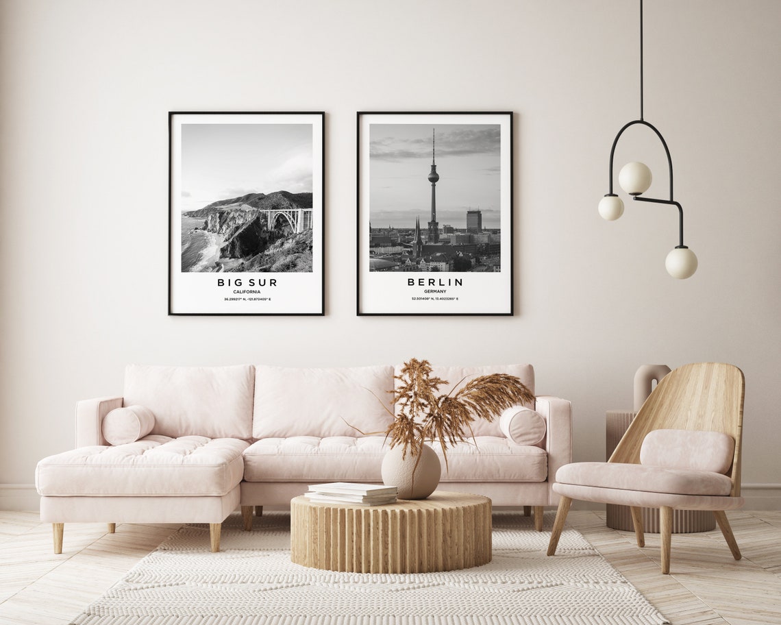 Berlin Germany TV Tower Black and White Skyline Photo Poster - Image 2