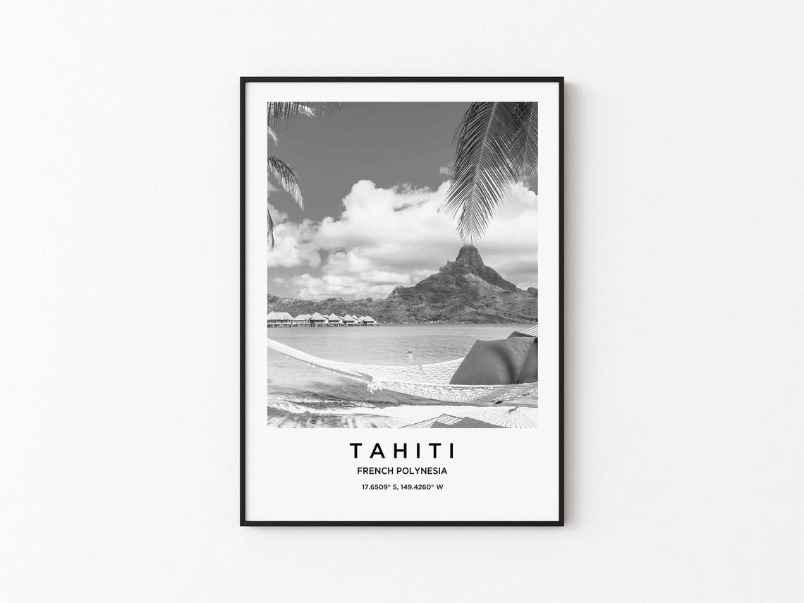 Tahiti Art Tahiti Print Tahiti Poster Tahiti Art Tahiti Photo Tahiti Map Tahiti Painting Tahiti Travel
