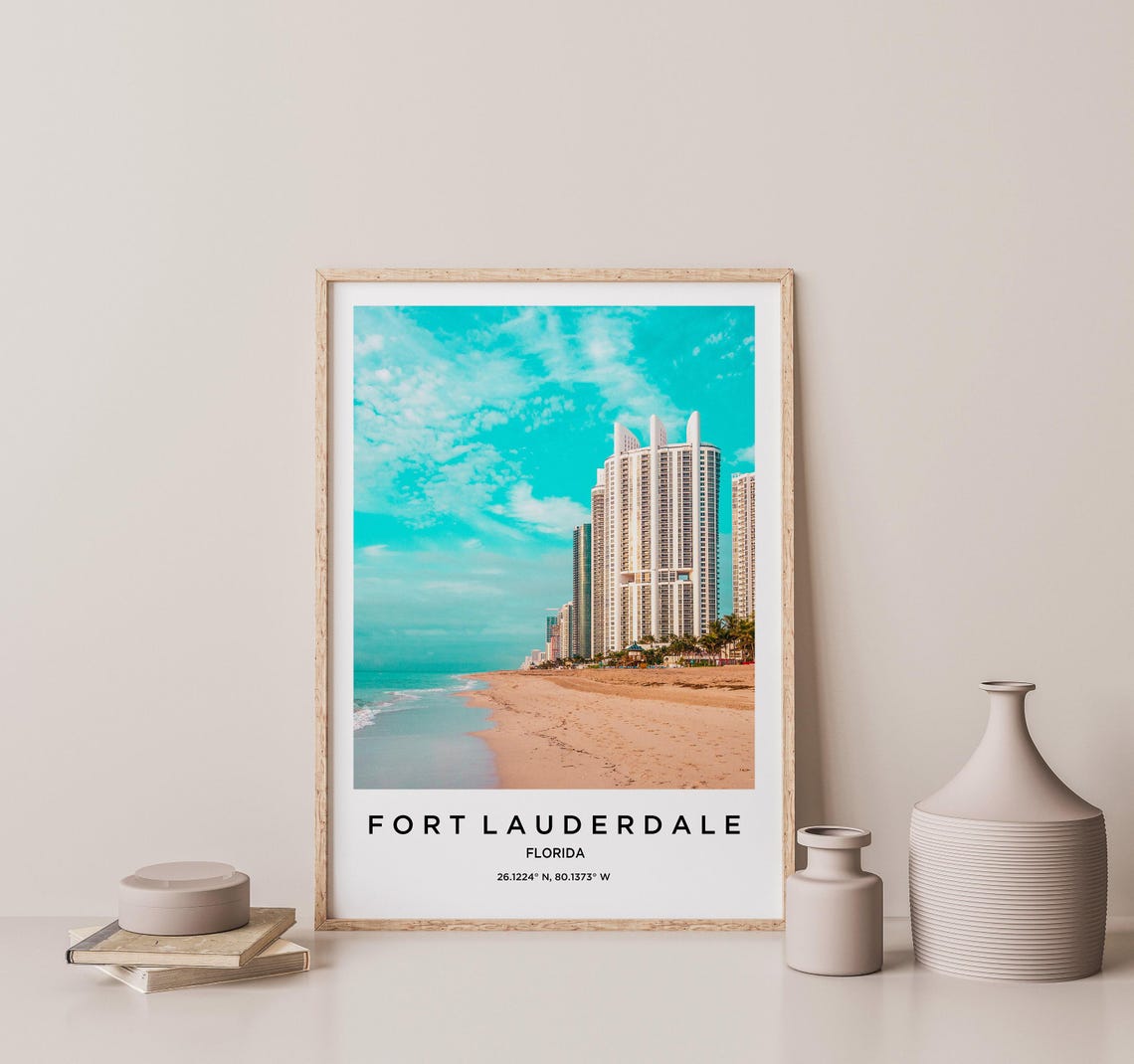 Fort Lauderdale Art Fort Lauderdale Print Fort Lauderdale Poster Fort Lauderdale Art Fort Lauderdale Photo Fort Lauderdale Map - Image 2