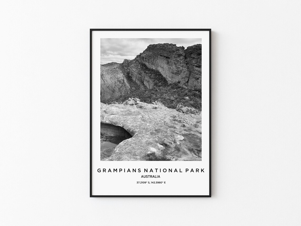 Grampians National Park Travel Poster, Map Art