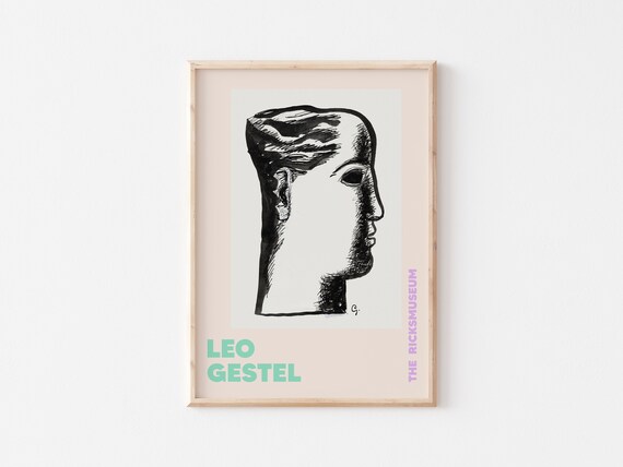 Leo Gestel Woman Head Ink Line Drawing Rijksmuseum Exhibition Poster