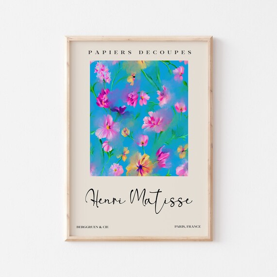 Henri Matisse Papiers Decoupes Turquoise Wildflower Art Poster