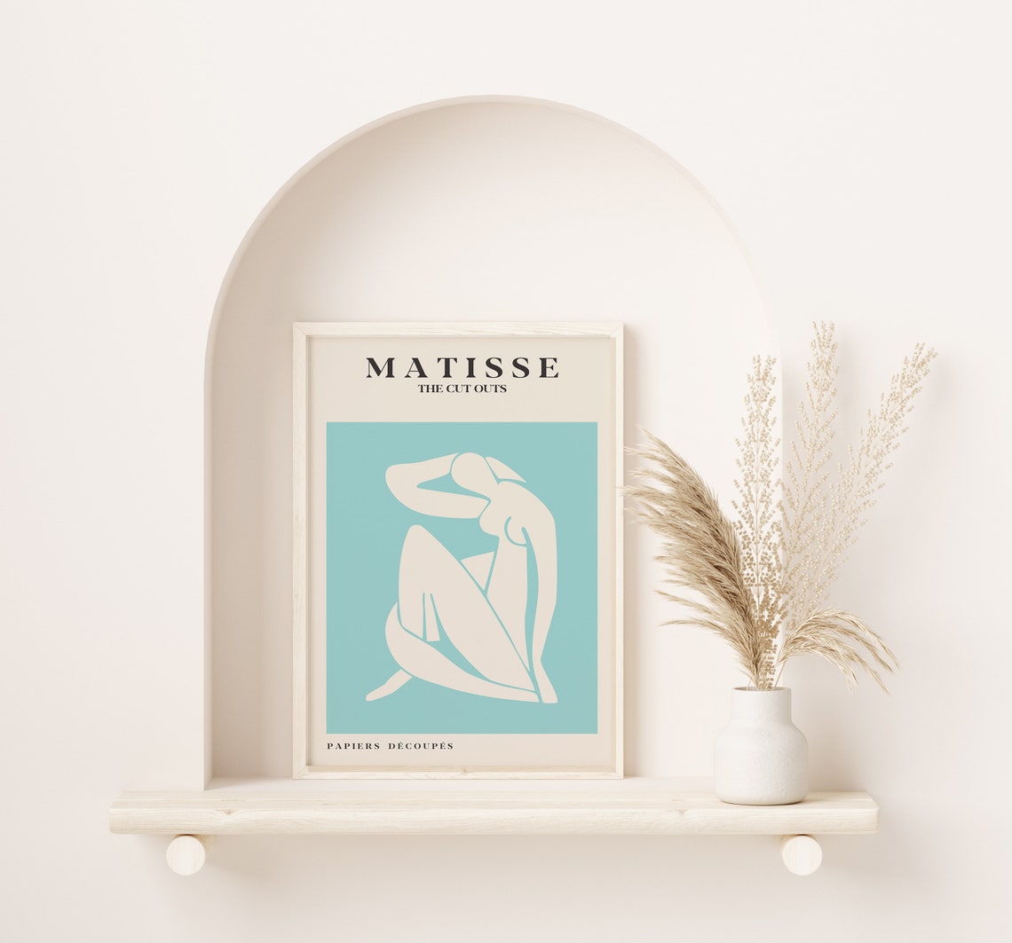 Modern Light Blue Matisse Wall Art Matisse Cut Outs Print Henri Matisse Decor Papier Decoupes A5 A4 A3 A2 Exhibition Museum Poster - Image 2