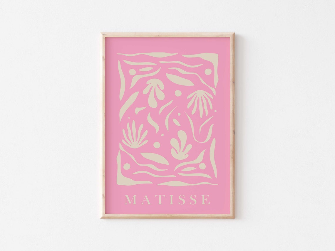 Henri Matisse Pink Abstract Organic Cut Out Shapes Art Poster - Image 3
