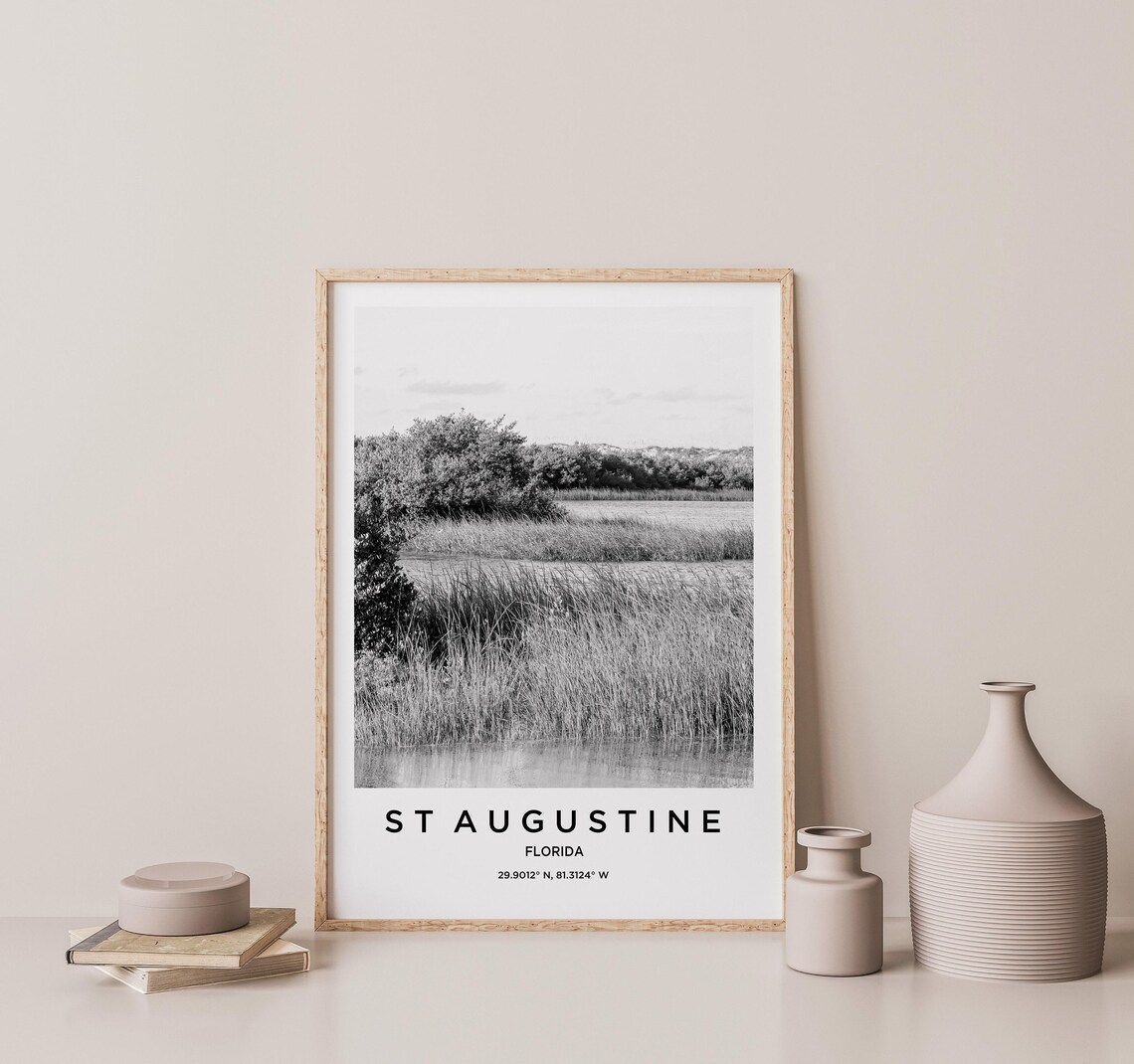 St Augustine Travel Poster, Map Painting - Image 2