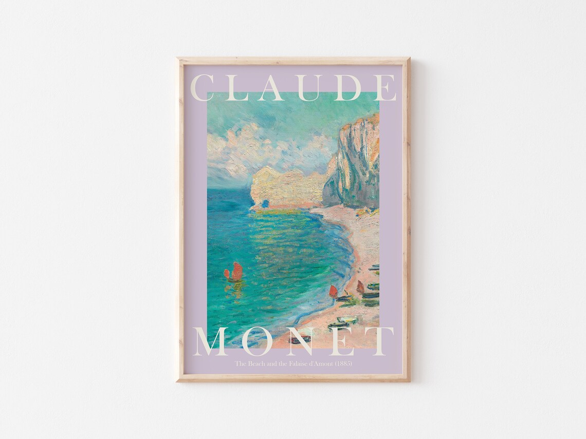 Claude Monet The Beach, Modern Vintage Poster