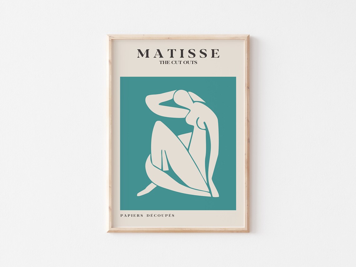 Matisse Teal Cut Outs Seated Figure Papiers Decoupes Art Poster - Image 3