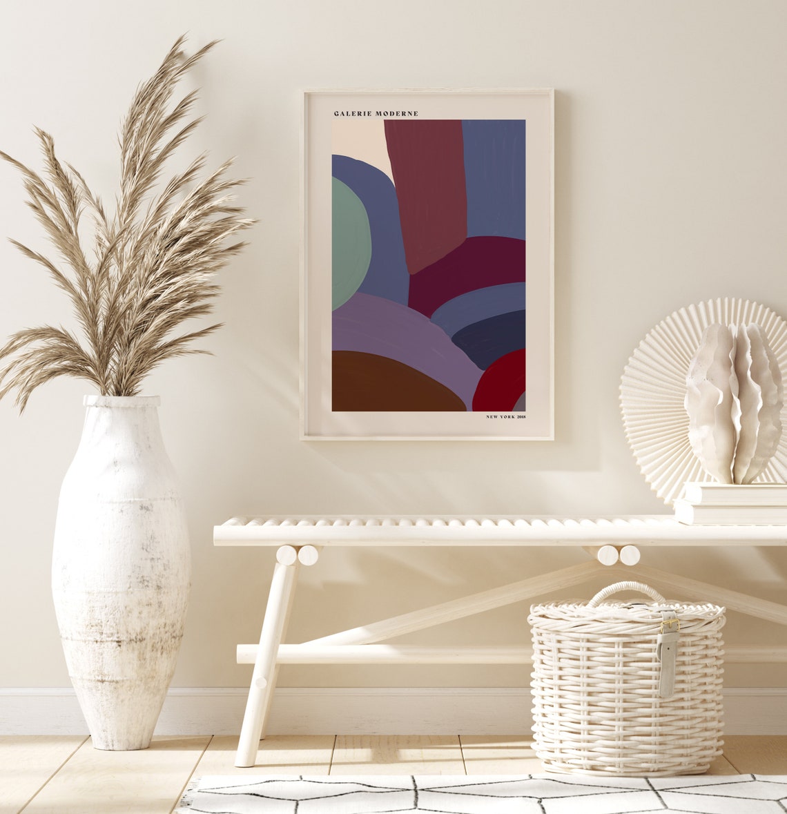 Galerie Moderne Bold Terracotta Periwinkle Abstract Shapes Poster - Image 2