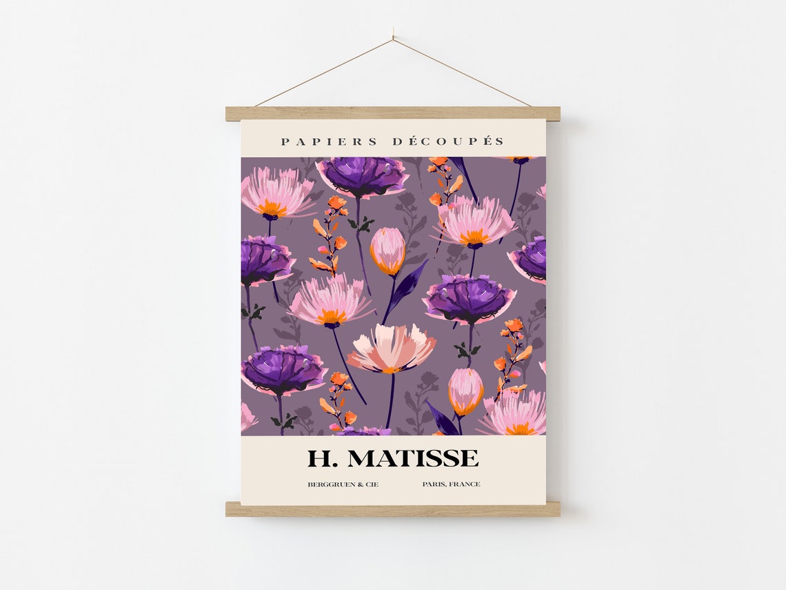 Henri Matisse Papiers Decoupes Purple Floral Exhibition Poster - Image 3
