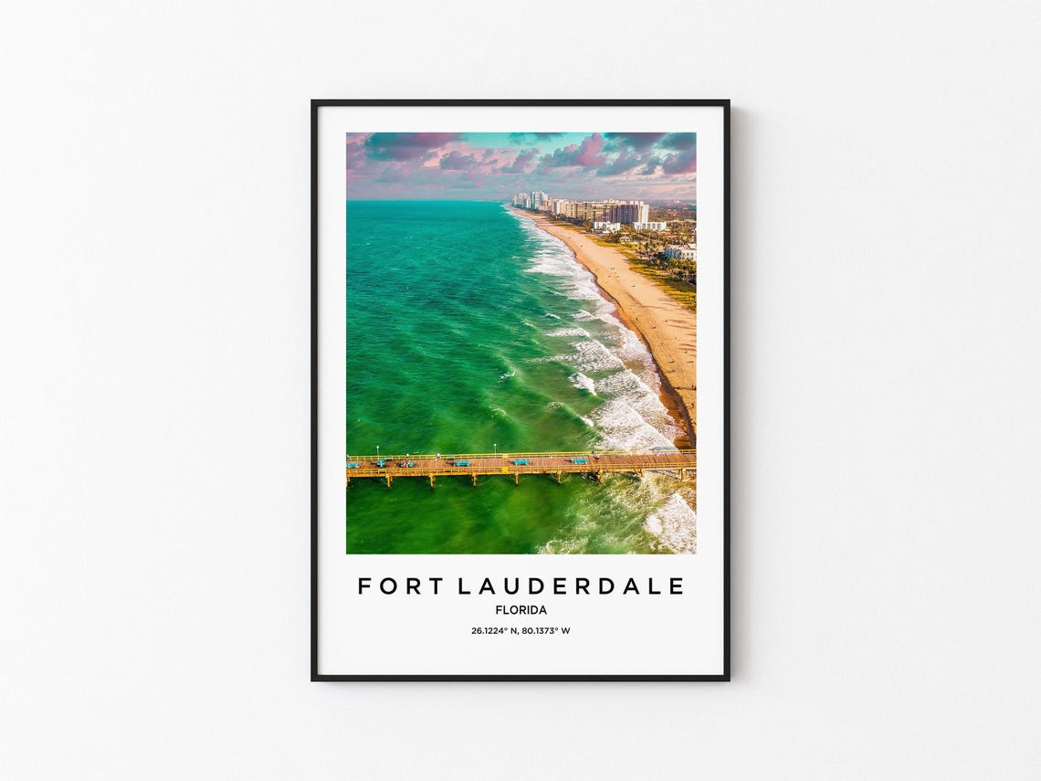 Fort Lauderdale Art Fort Lauderdale Print Fort Lauderdale Poster Fort Lauderdale Art Fort Lauderdale Photo Fort Lauderdale Map