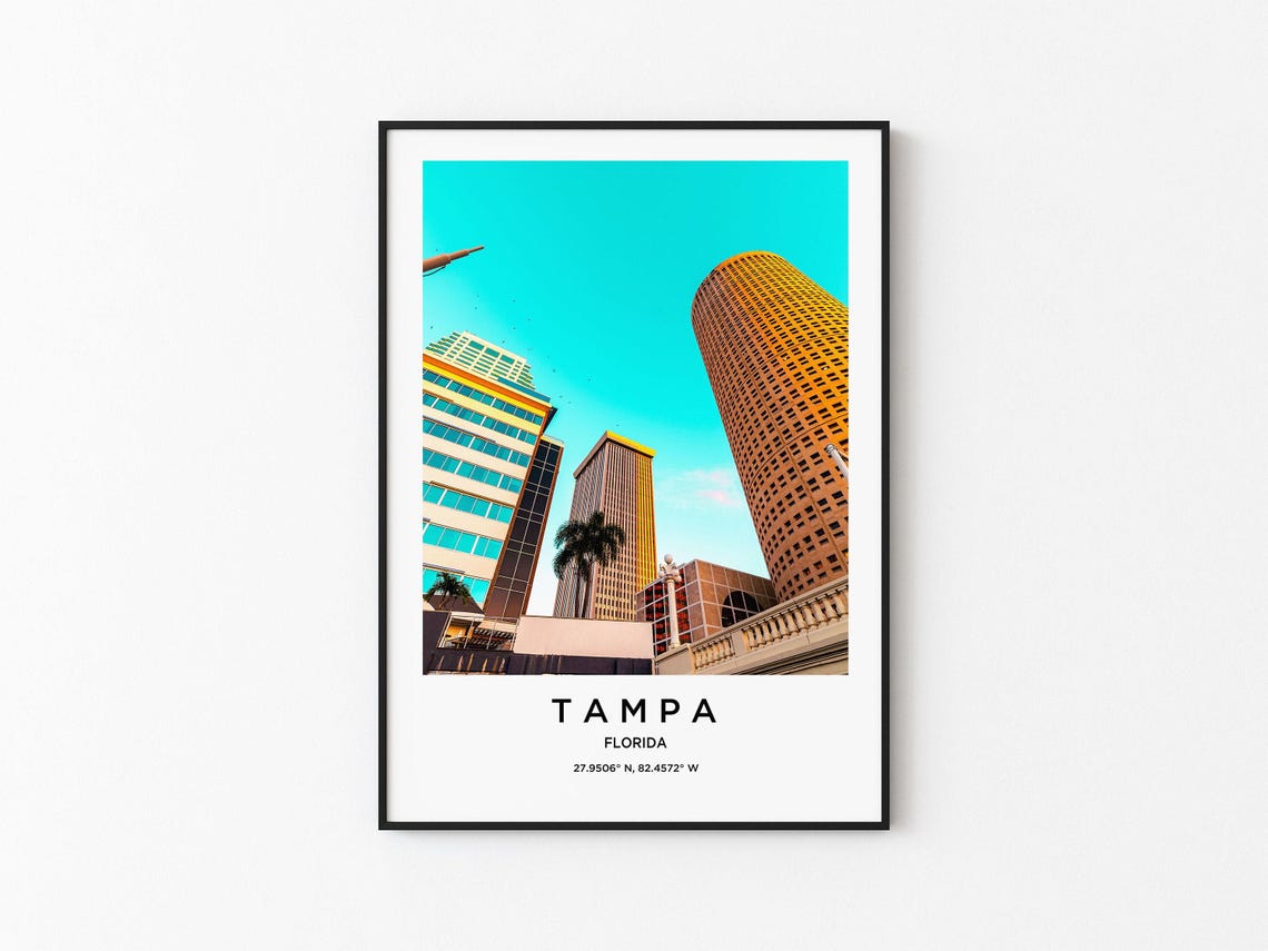 Tampa Art Tampa Print Tampa Poster Tampa Art Tampa Photo Tampa Map Tampa Painting Tampa Travel