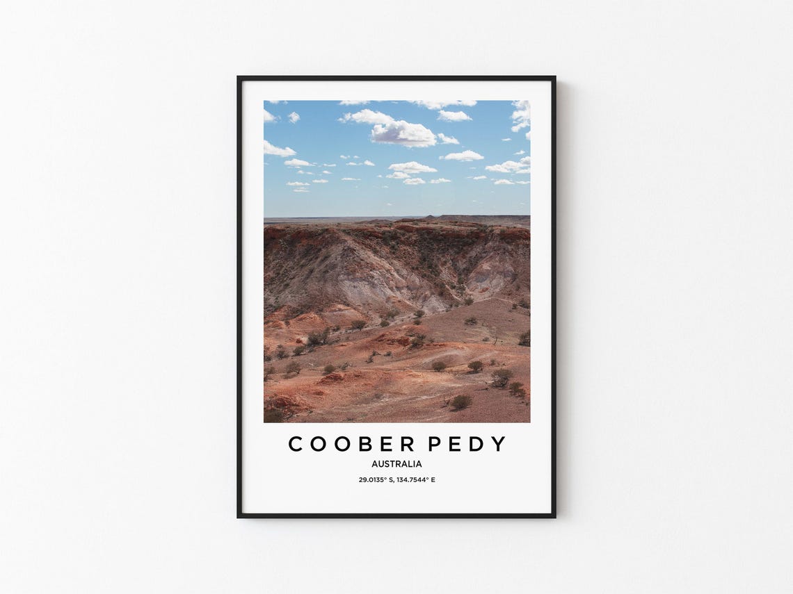 Coober Pedy Australia Outback Red Desert Travel Photography Poster