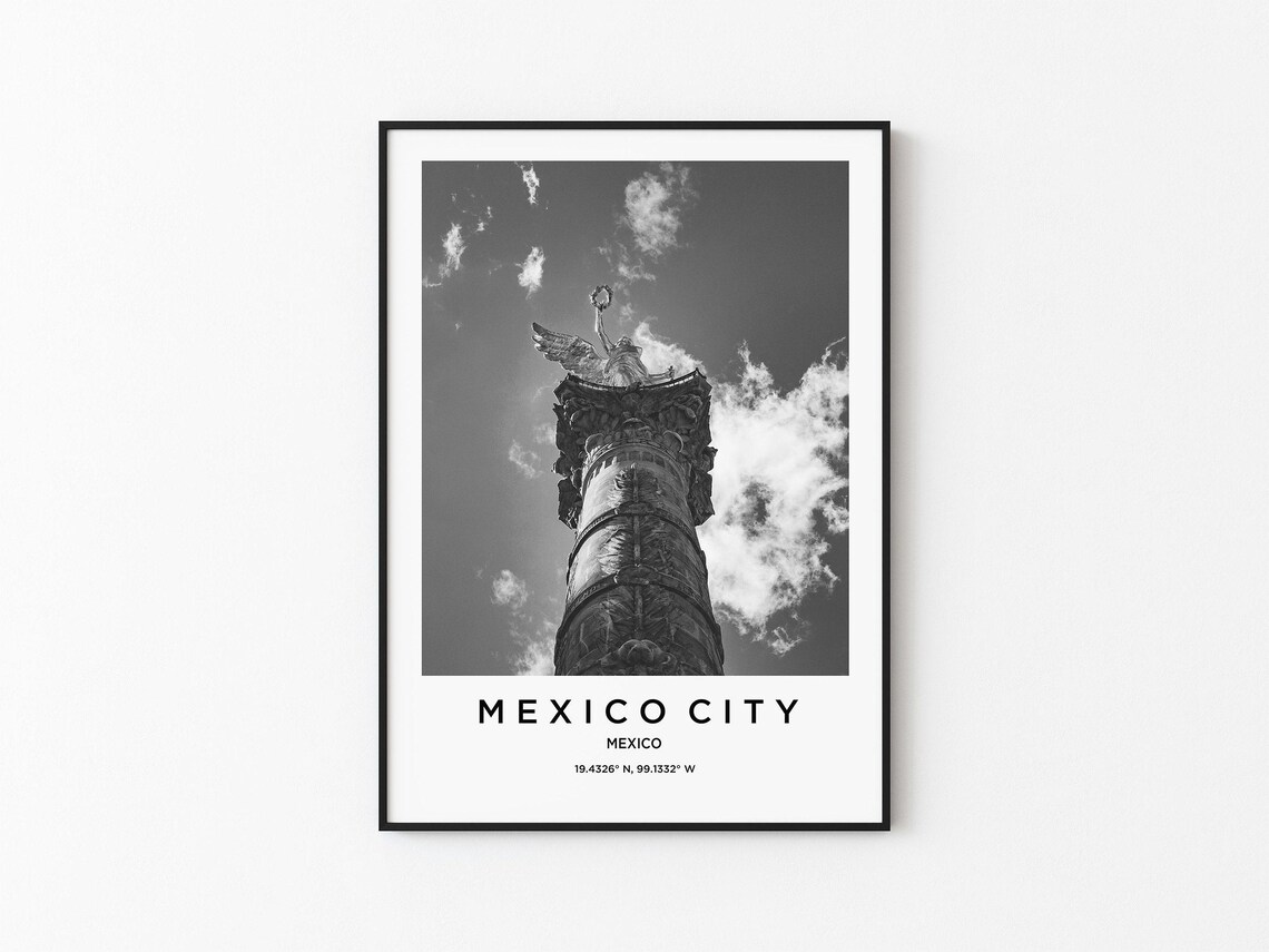 Mexico City Travel Poster, Map Art Print