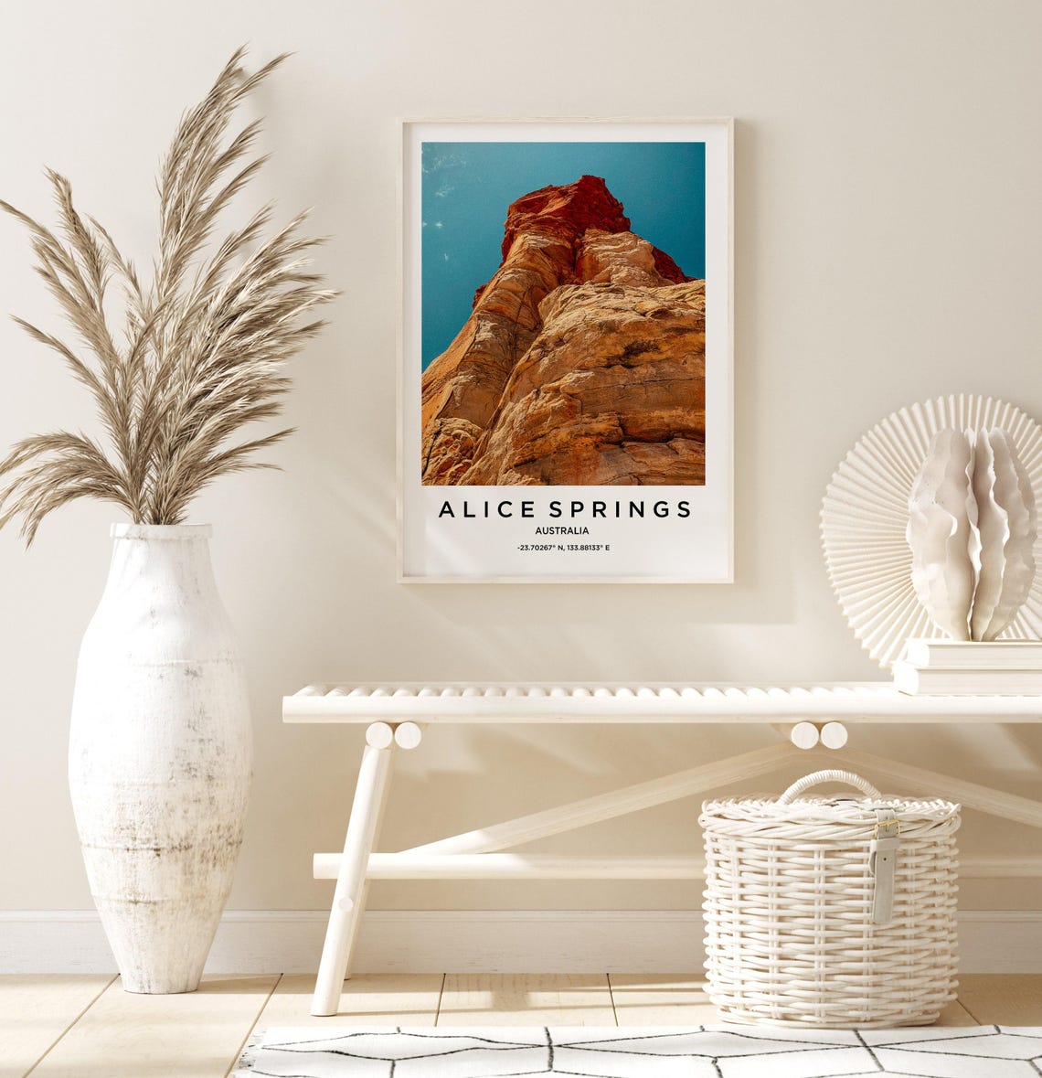 Alice Springs Australia Red Rock Formation Minimalist Travel Poster - Image 3
