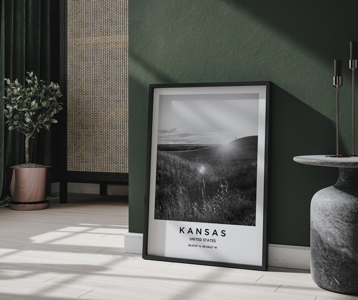 Kansas Art Kansas Print Kansas Poster Kansas Art Kansas Photo Kansas Map Kansas Painting Kansas Travel - Image 2