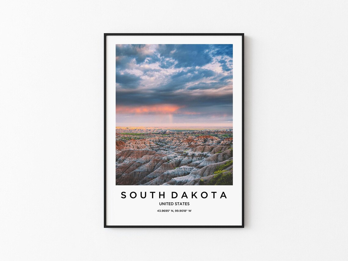 South Dakota Art South Dakota Print South Dakota Poster South Dakota Art South Dakota Photo South Dakota Map