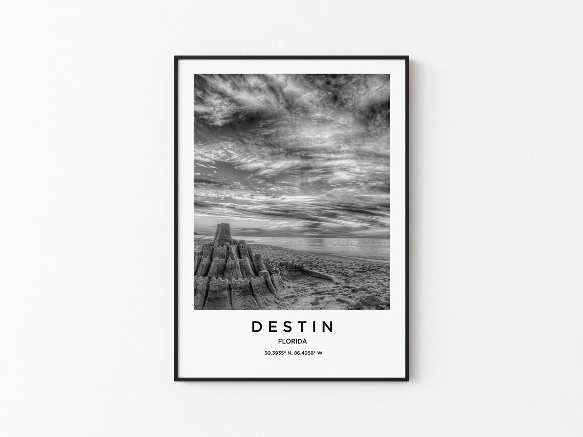 Destin Travel Poster, Destin Map Art Print