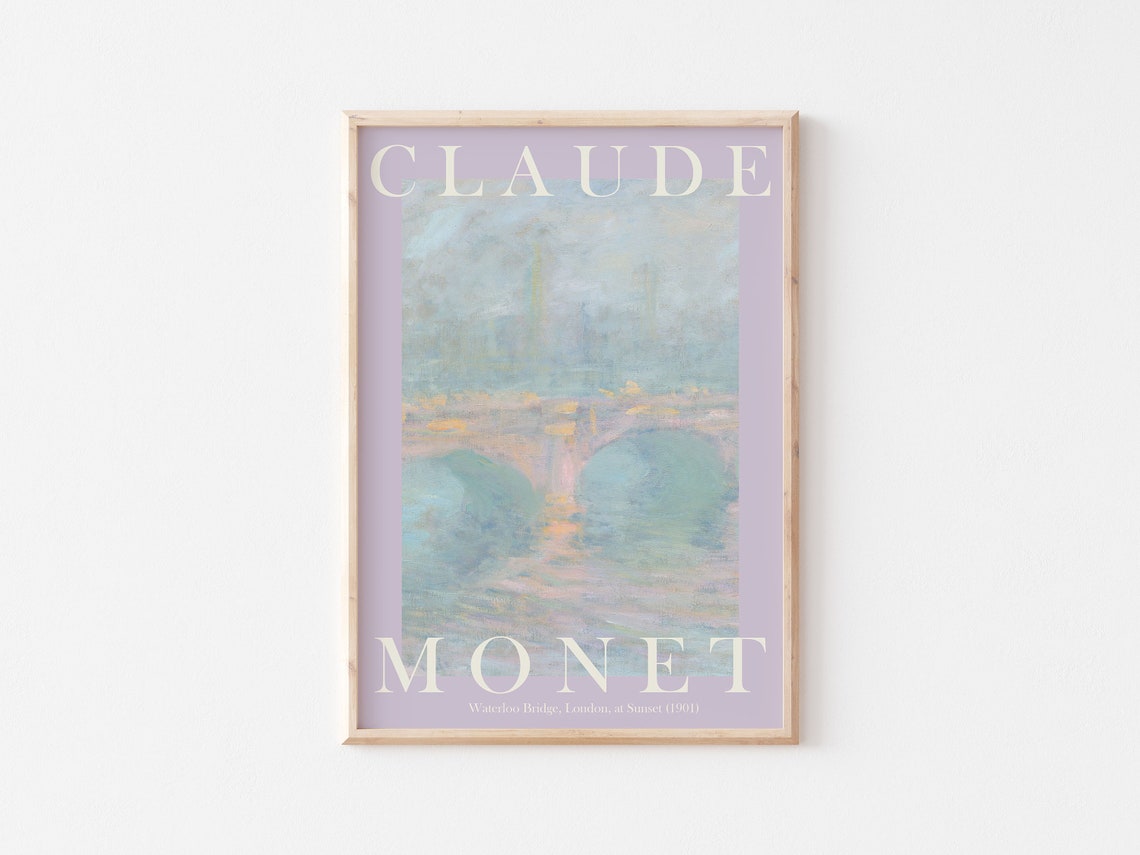Monet Poster Claude Monet Print Monet Wall Art Monet Picture Modern Monet Print Vintage Monet Art Waterloo Bridge - Image 3