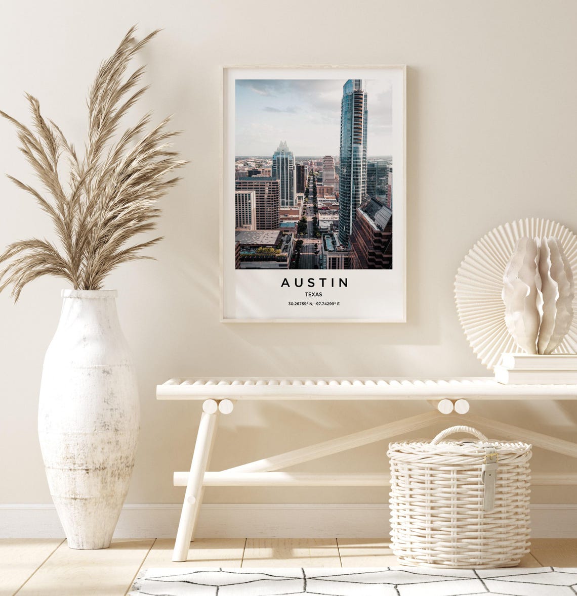 Austin Texas Downtown Skyline City Architecture Travel Poster - Image 3