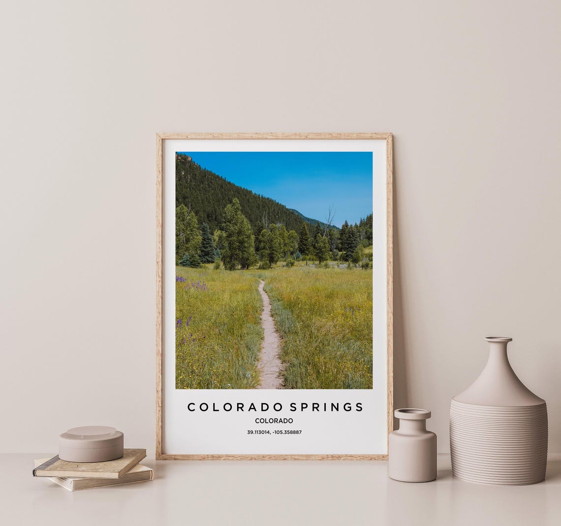 Colorado Springs Mountain Meadow Trail Photo Coordinates Poster - Image 3