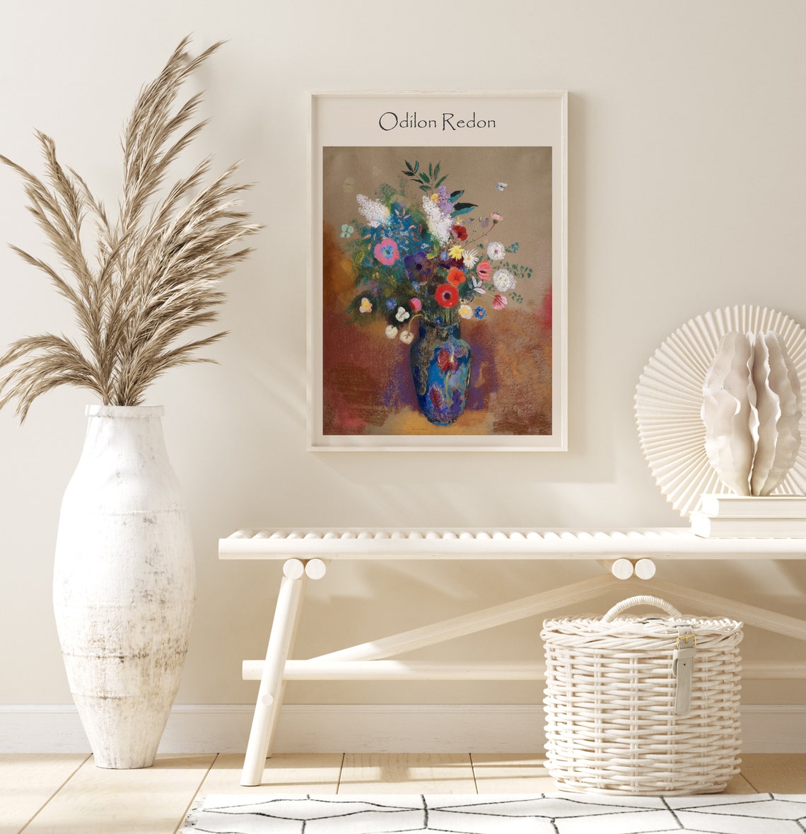 Odilon Redon Flowers in Vase Vintage Floral Still Life Print - Image 3
