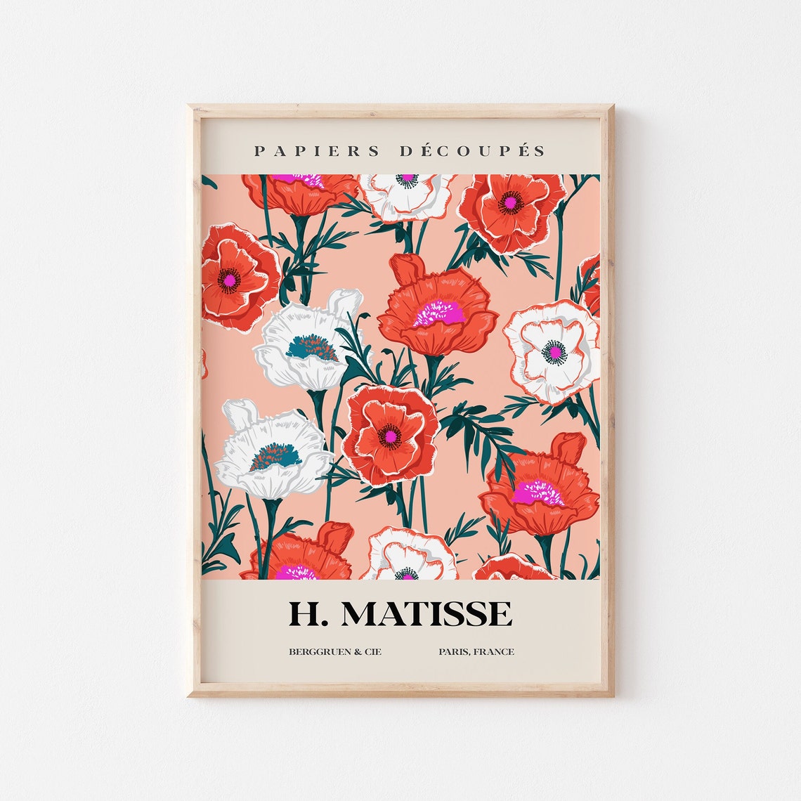 Henri Matisse Papiers Decoupes Red and White Poppy Art Poster
