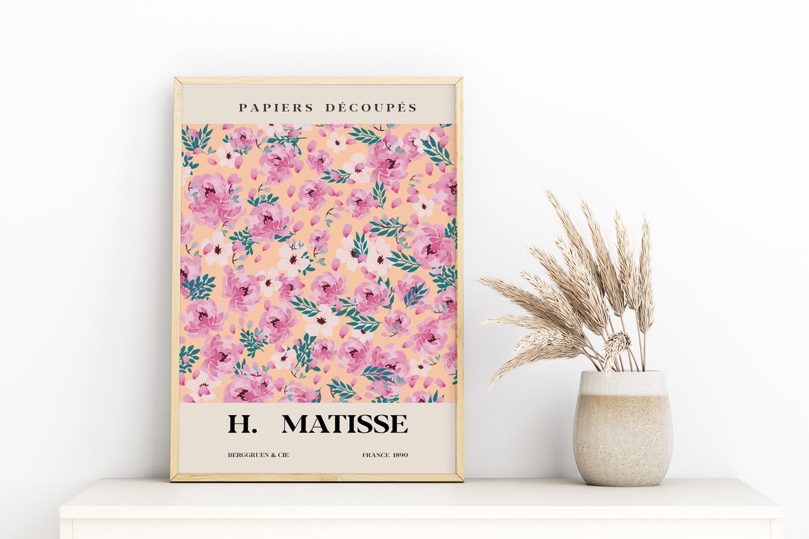 Henri Matisse Pink Floral Chintz Papiers Decoupes Wall Print - Image 2