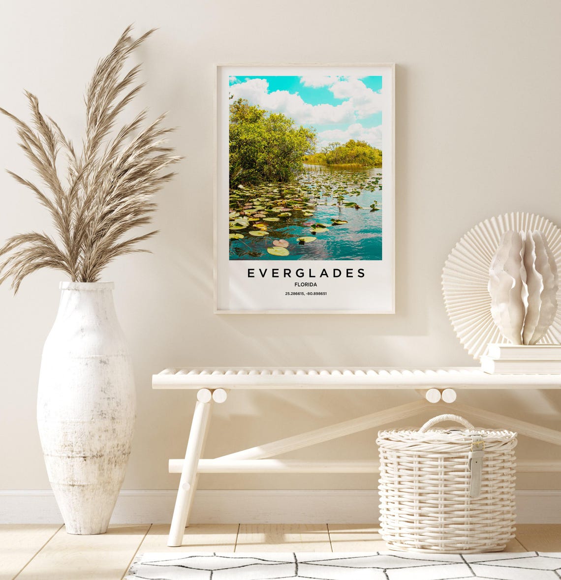 Everglades Florida Bright Lily Pad Swamp Minimalist Travel Poster - Image 3