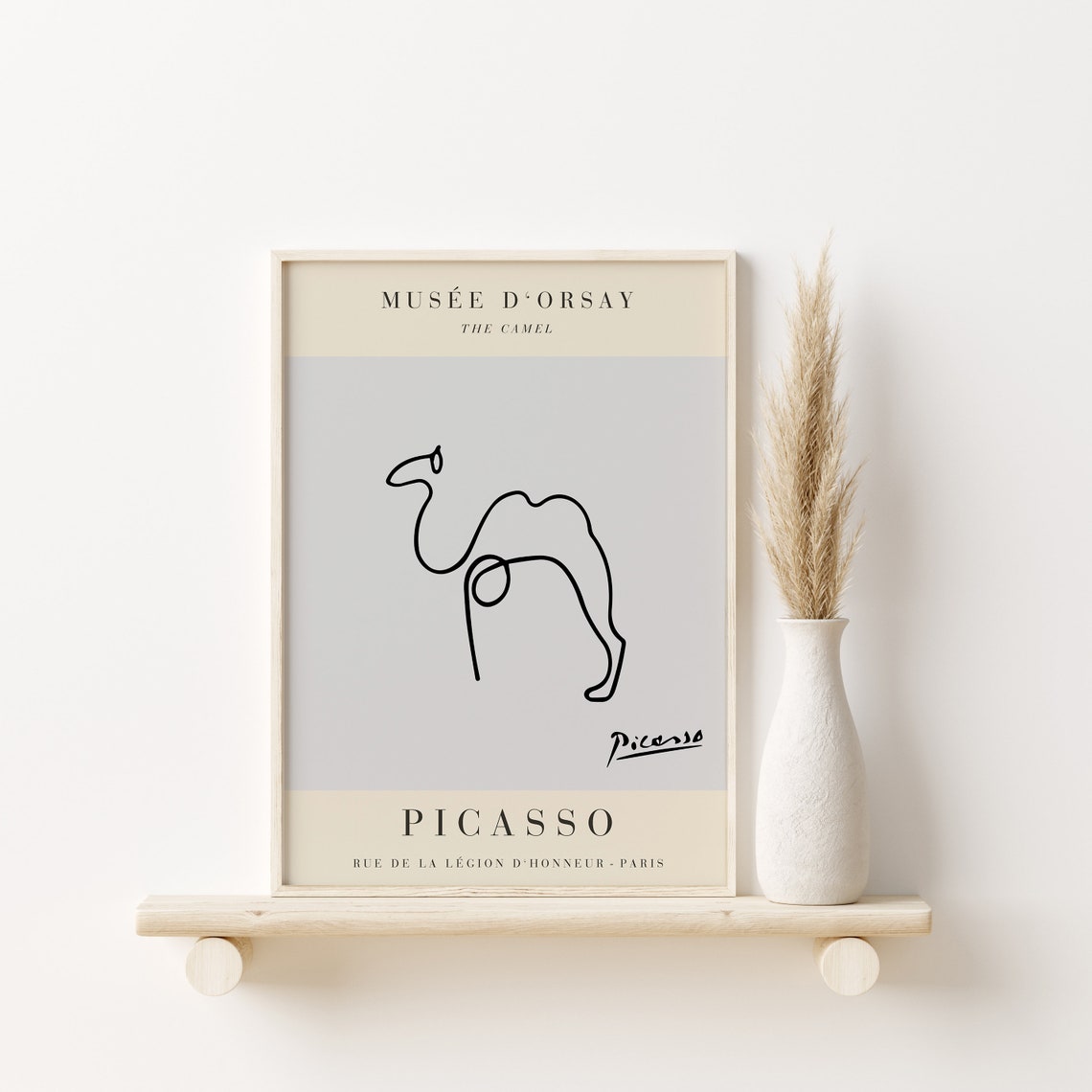 Picasso The Camel Minimal Line Art Gallery Exhibition Poster