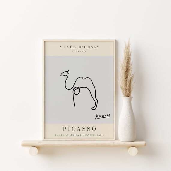 Picasso The Camel Exhibition Vintage Line Art Poster Minimalist Line Drawing Ideal Home Decor Or Gift Print