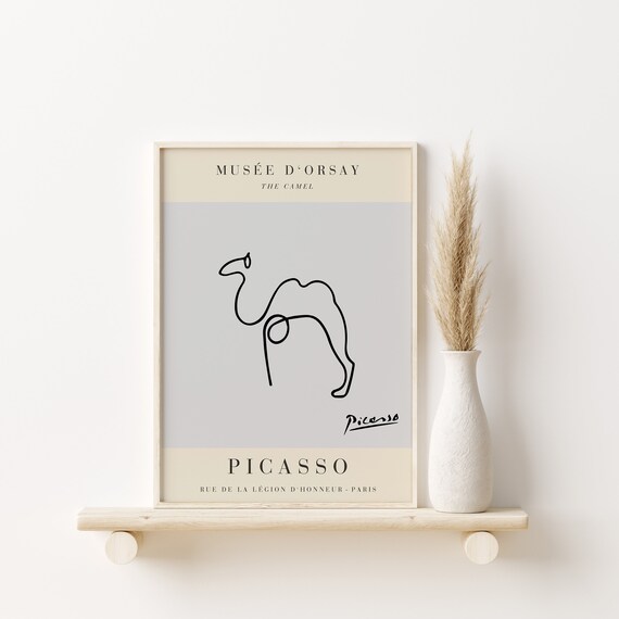 Picasso The Camel Minimal Line Art Gallery Exhibition Poster