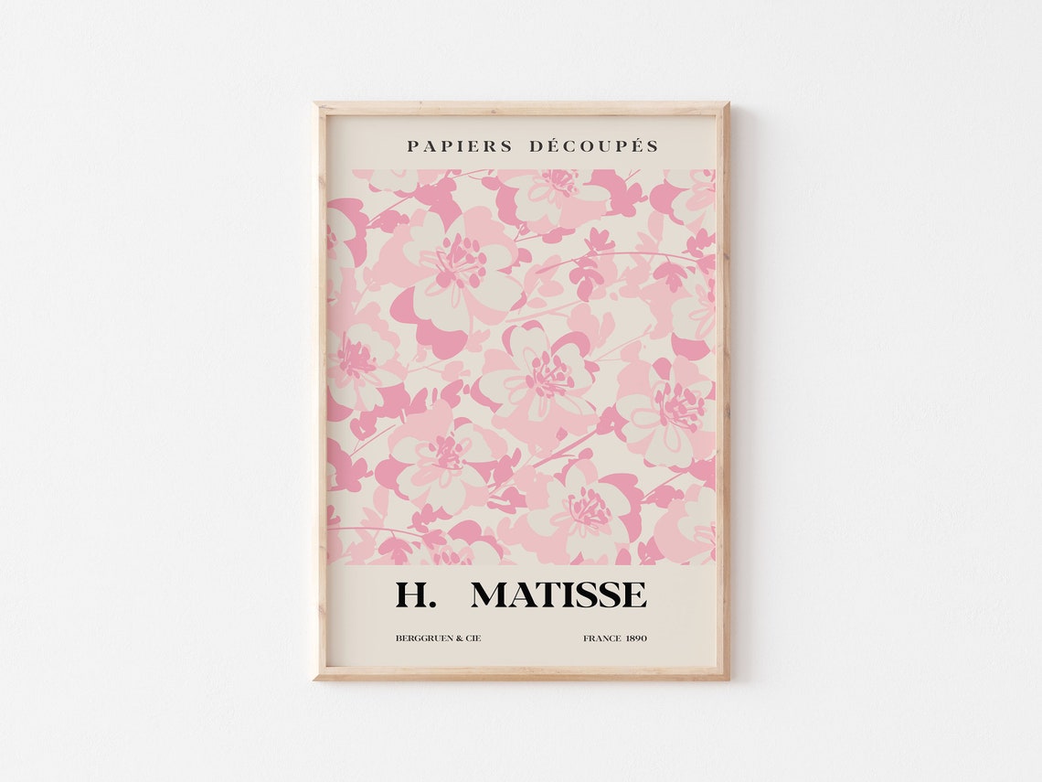 Henri Matisse Papiers Decoupes Pink Floral Exhibition Art Poster - Image 3