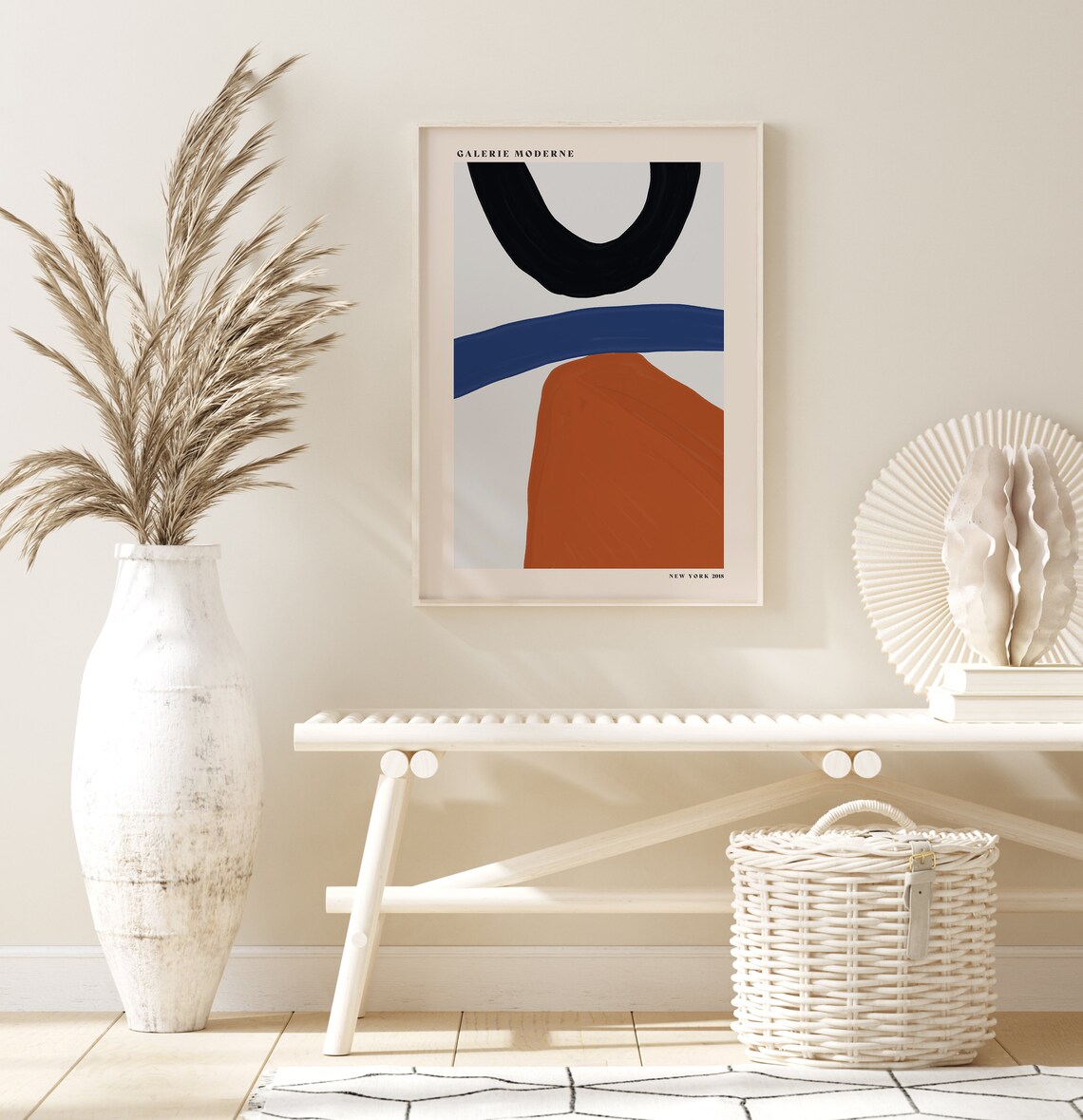 Abstract Poster Modern Abstract Art Minimalist Abstract Print Abstract Wall Decor Modern Orange Blue Poster - Image 3