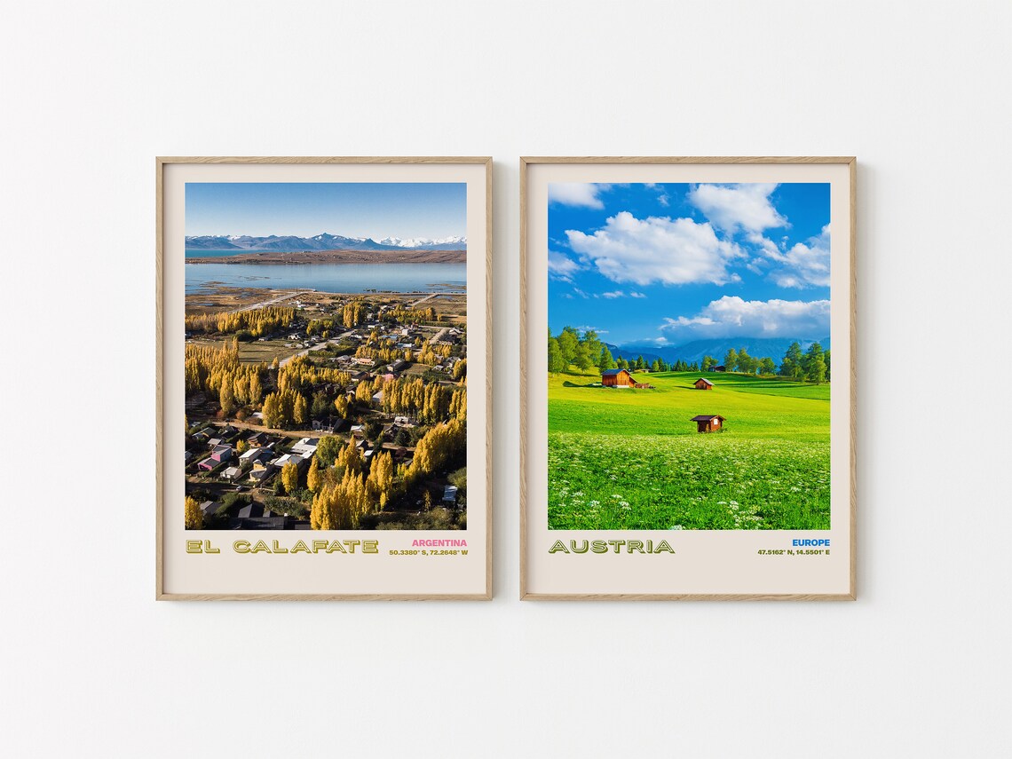 El Calafate Argentina Town Lake Golden Autumn Trees View Poster - Image 2