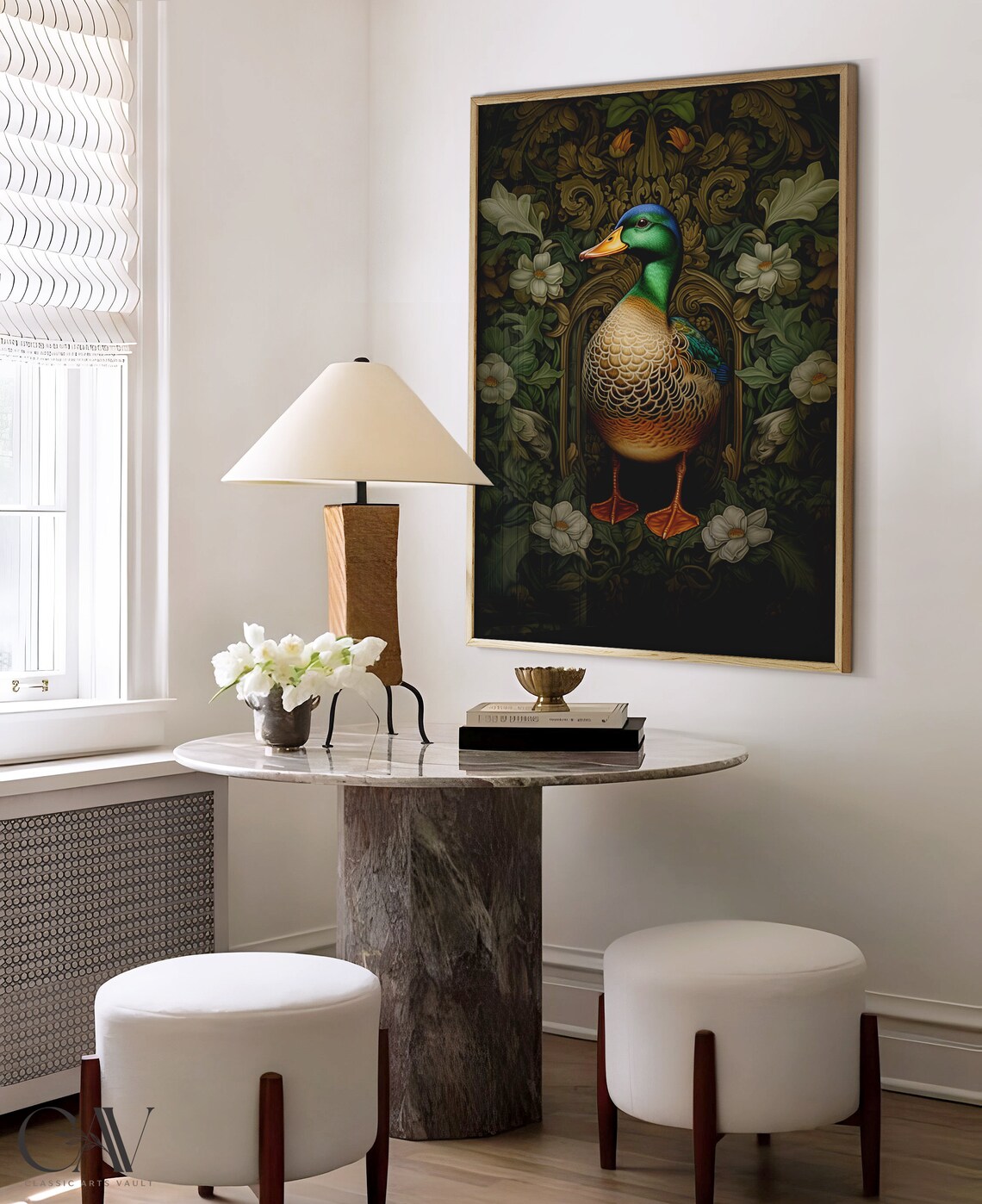 William Morris Inspired Mallard Duck Art Print, Nature - Image 4