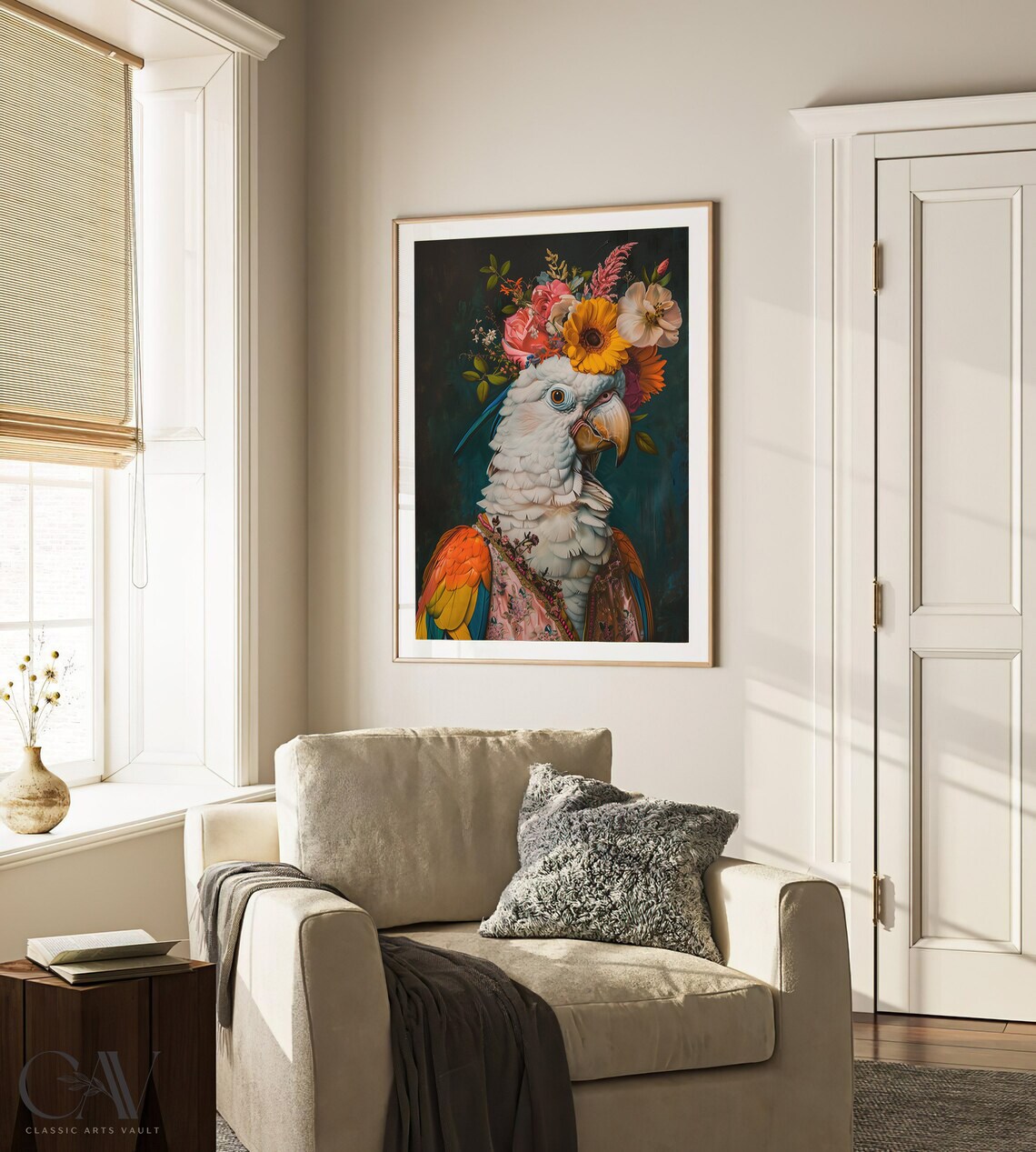 Parrot Bird Maximalist Eclectic Animal Portrait Print