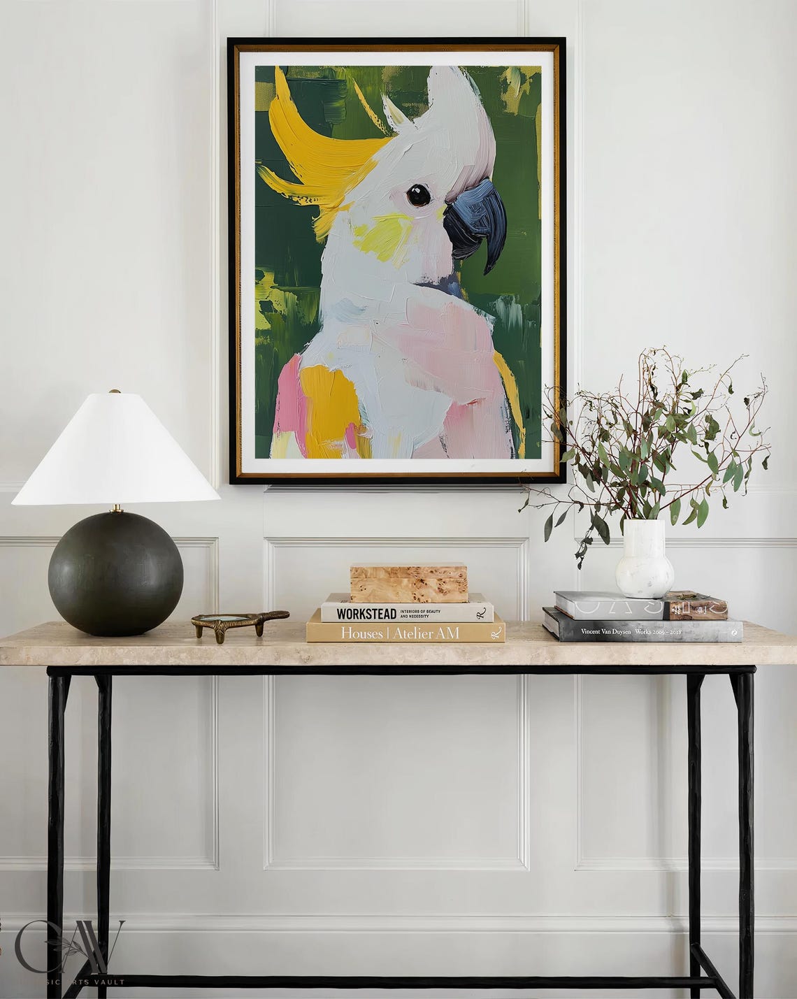 Colorful Cockatoo Parrot Impasto Painting Abstract Bird Poster - Image 4