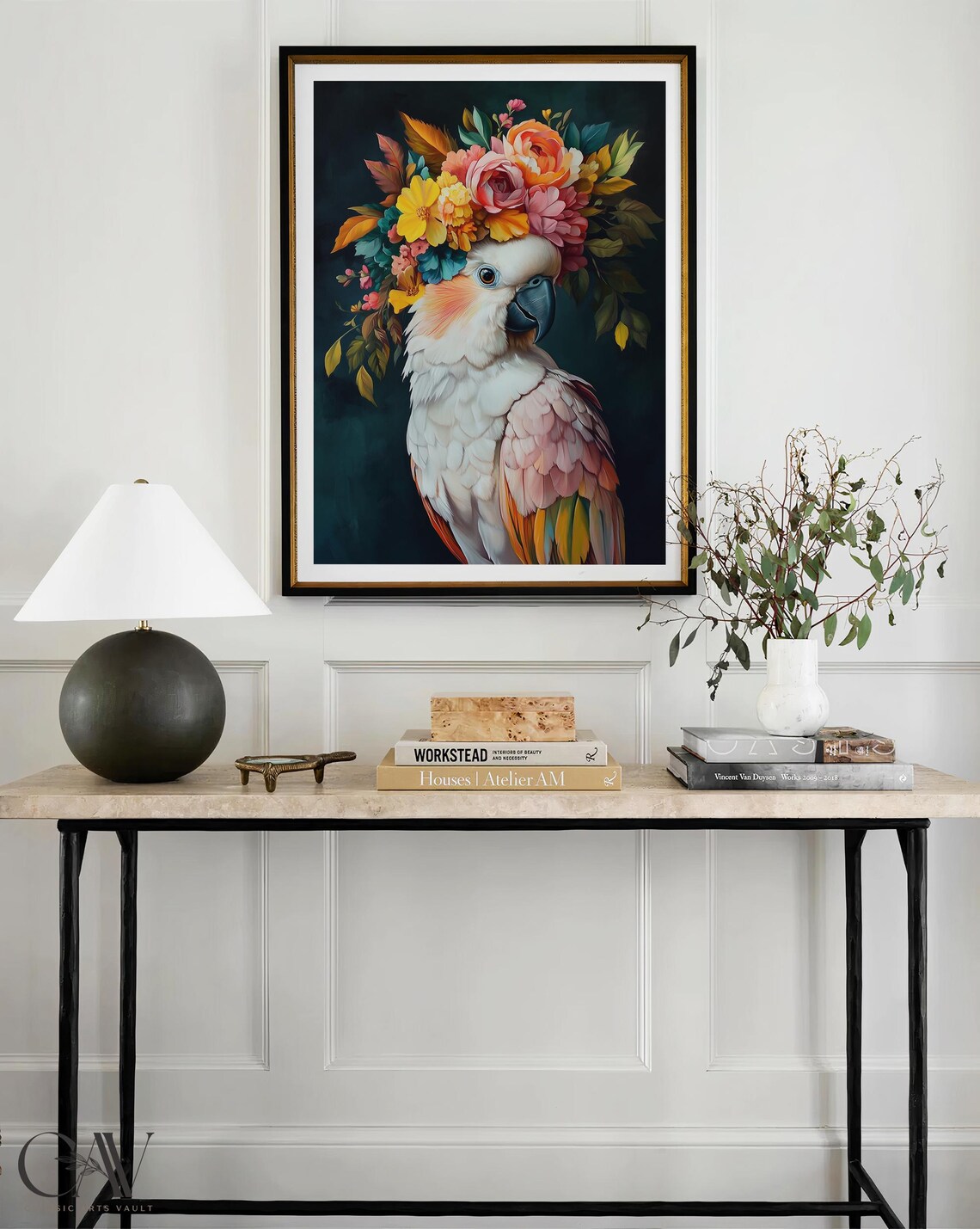 Parrot Bird Maximalist Eclectic Animal Portrait Art Print - Image 3