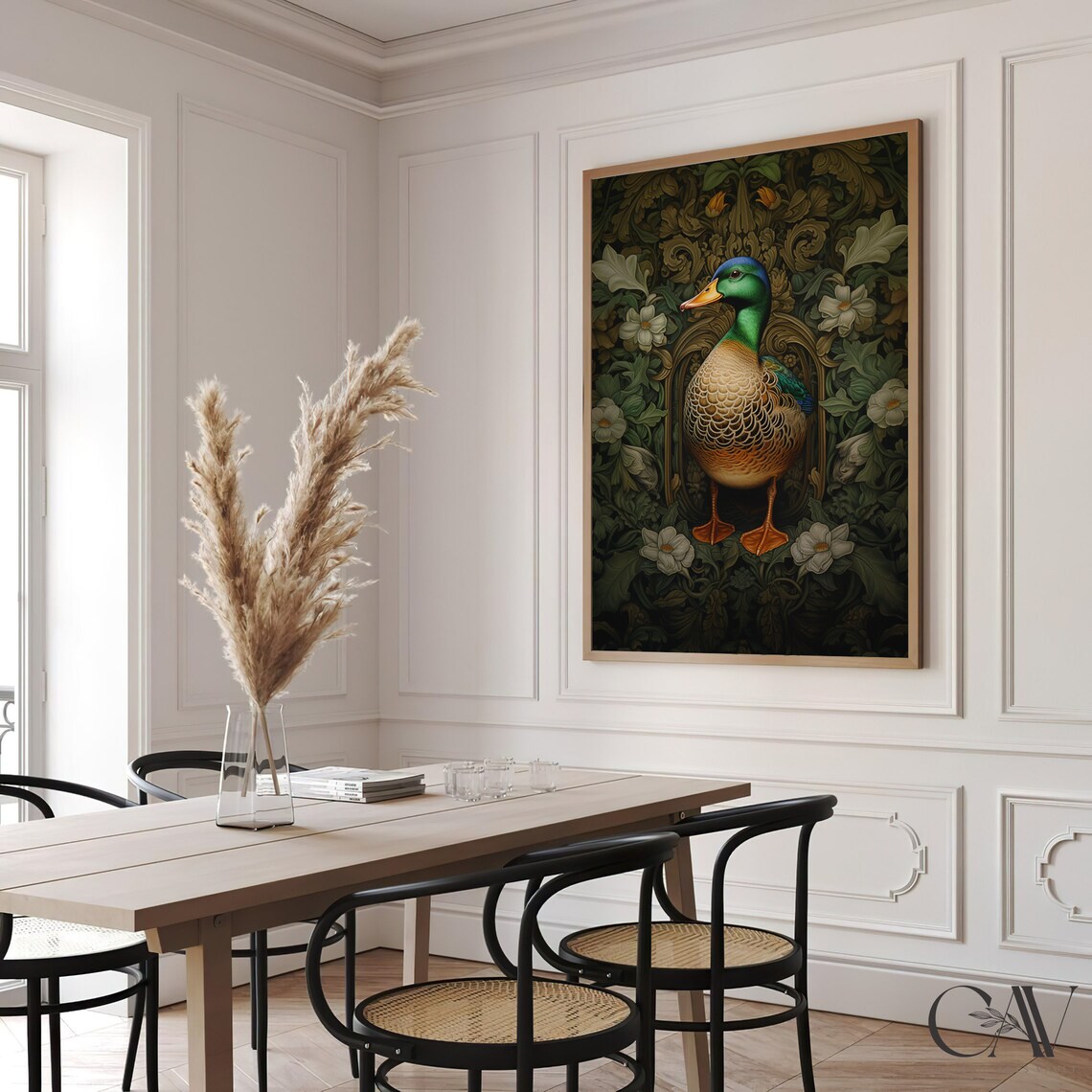 William Morris Inspired Mallard Duck Art Print, Nature - Image 3