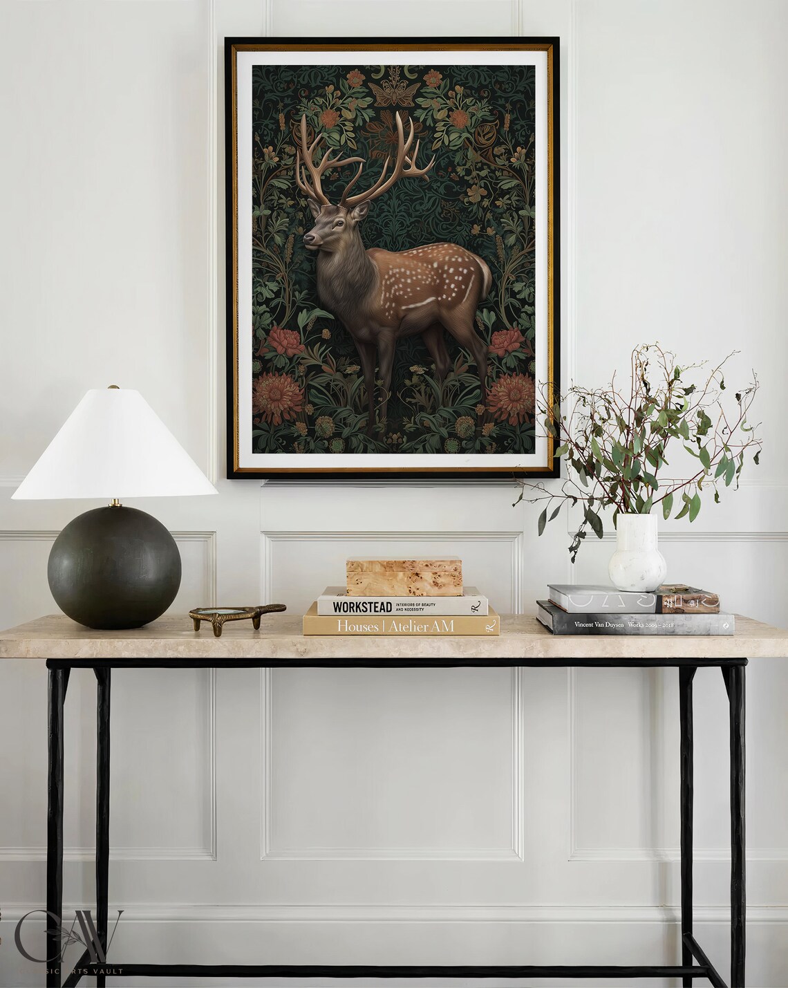 William Morris Inspired Deer Art Print, Nature Wall Art - Image 3