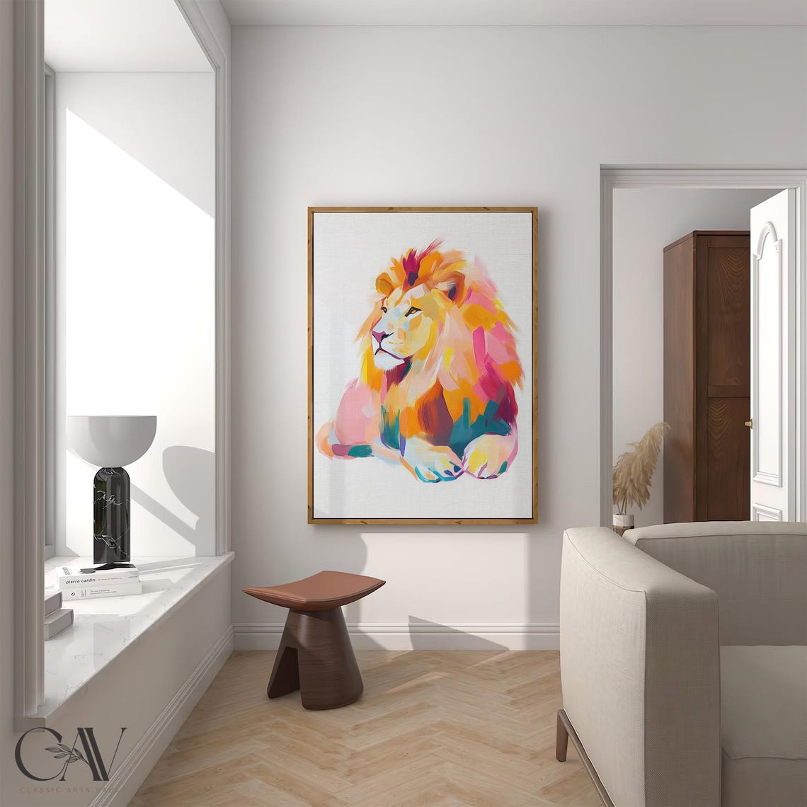 Colorful Abstract Lion Portrait Modern Safari Animal Art Poster - Image 4