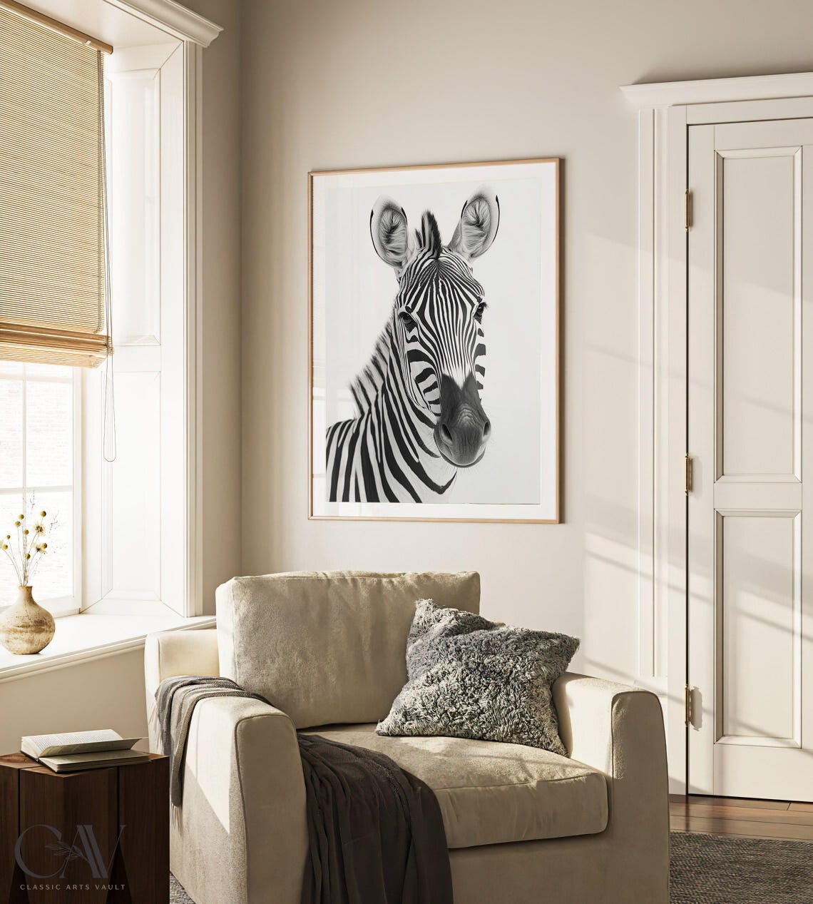 Zebra Black and White Photography Portrait Animal Photo Wall Art - Image 3