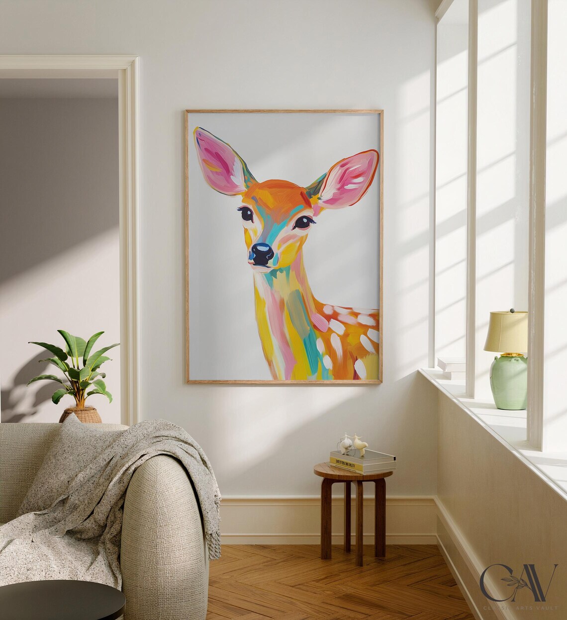 Colorful Fawn Portrait Modern Pop Art Wildlife Animal Poster - Image 2
