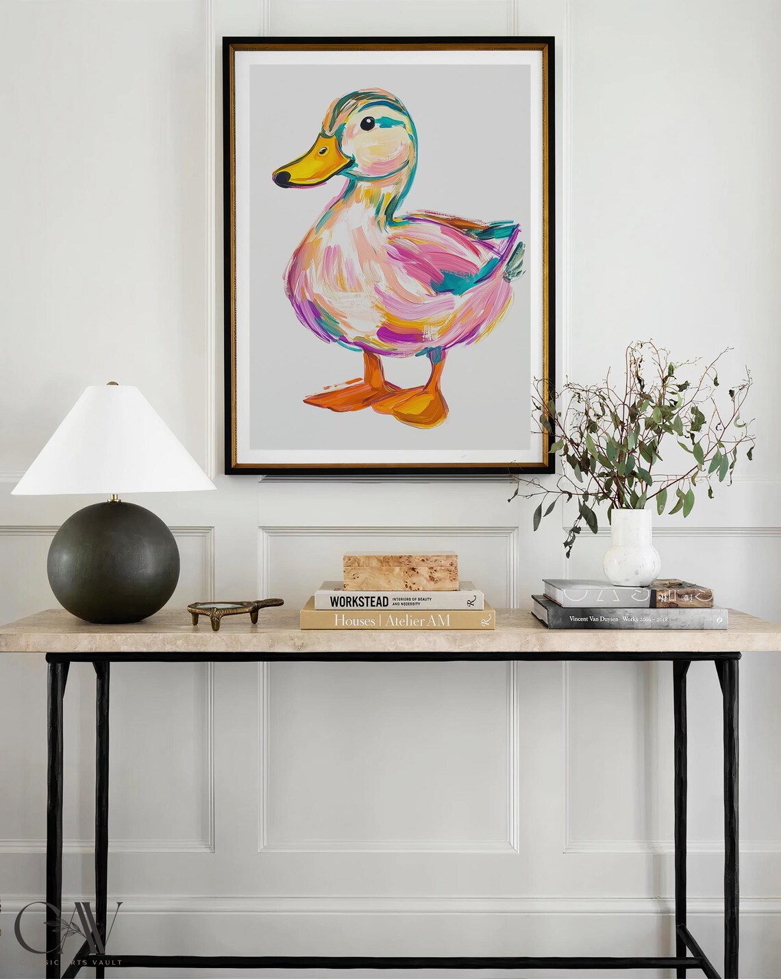 Duck Colorful Maximalist Eclectic Animal Portrait Art Print - Image 4