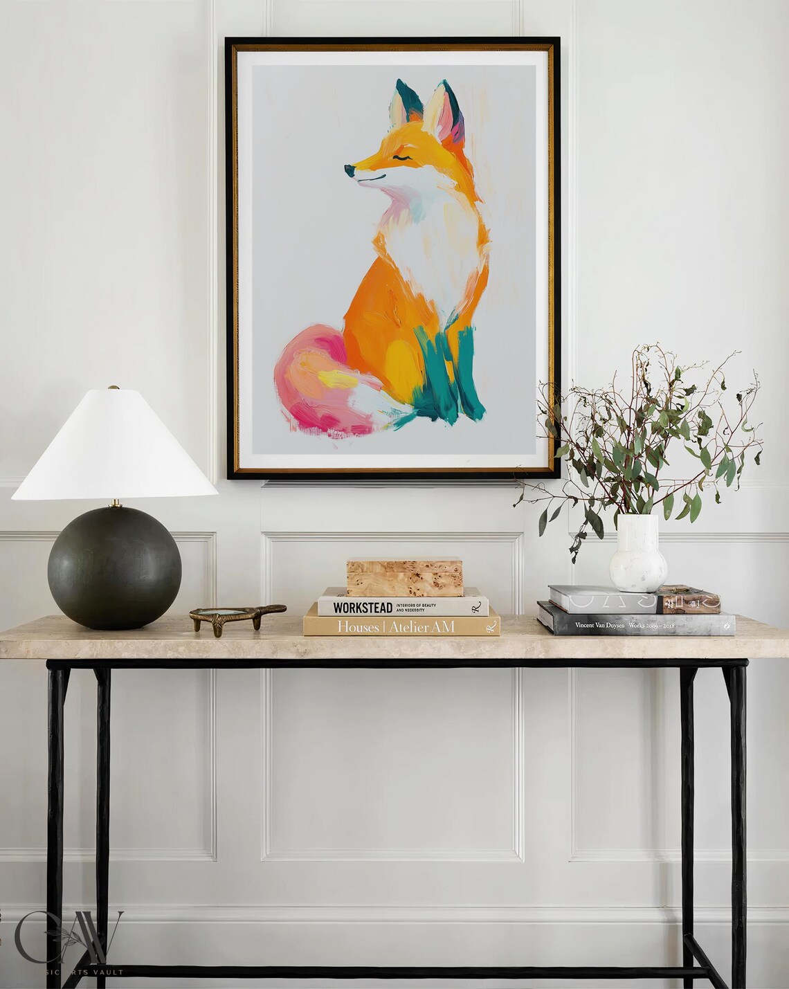 Serene Fox Profile Colorful Abstract Modern Wildlife Animal Poster - Image 4