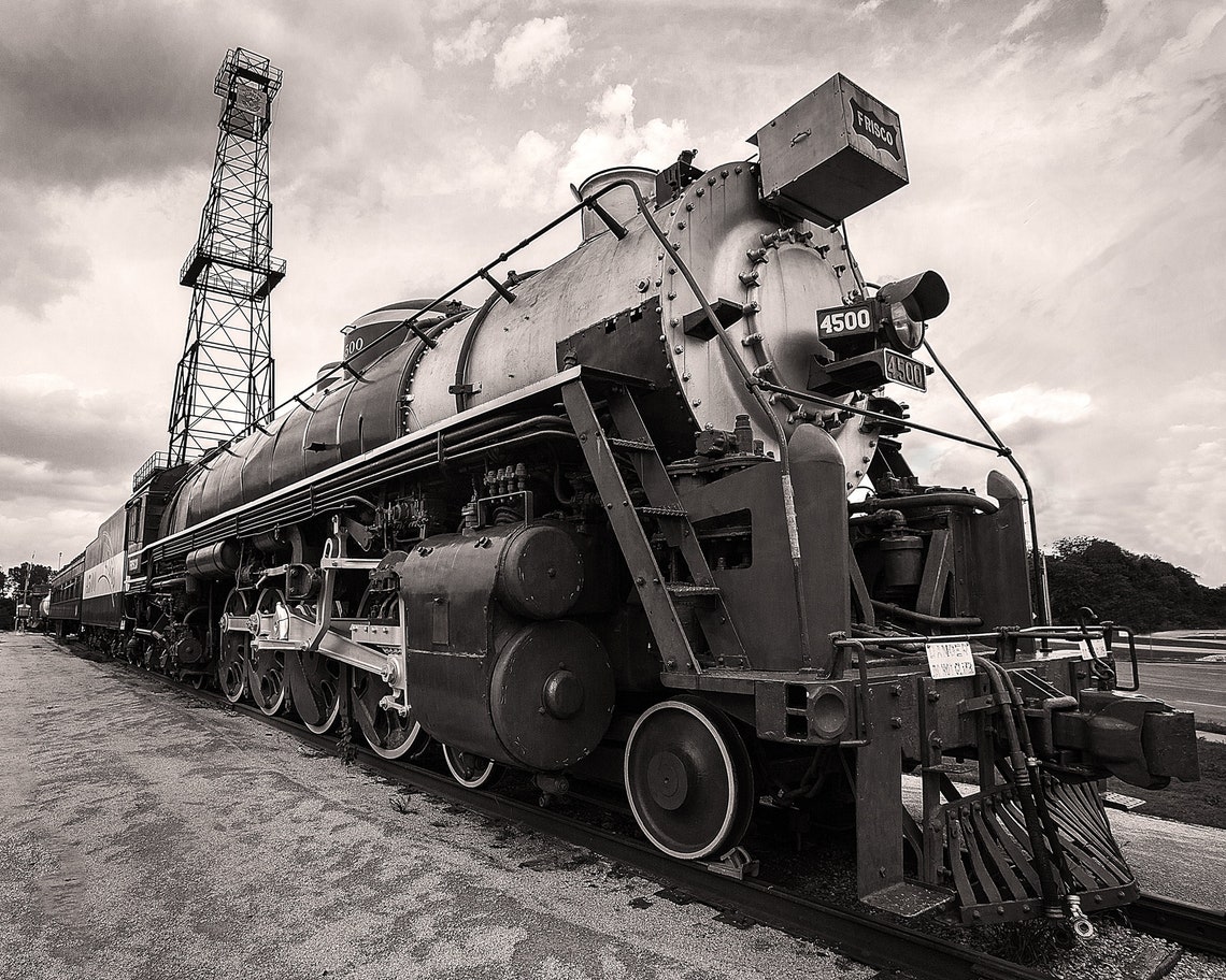 Route 66 Historical Village Frisco 4500 Steam Engine Rail Print